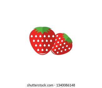 Strawberry logo template vector icon illustration design 