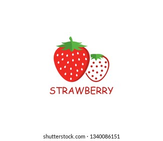Strawberry logo template vector icon illustration design 