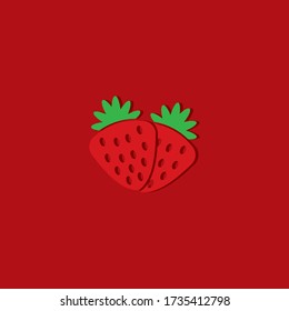 plantilla de logotipo de fresa diseño de icono vector