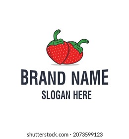 Plantilla de logotipo Strawberry diseño de icono vectorial