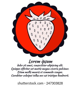Strawberry logo template.Vector berry. Hand drawing berry.