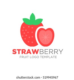 Strawberry logo Vector Design. Fruit logo template you can use for product, Restaurant and food logo. Vector Illustration. eps.10