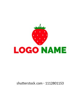 Strawberry logo vector. strawberry fruit