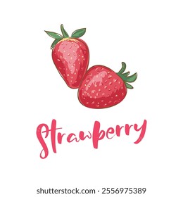 Strawberry Logo. Strawberry vector graphics. strawberry illustration icon	
