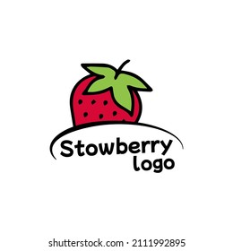 Erdbeerlogo, Vektorgrafik-Obstvorlage