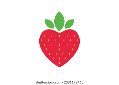 Strawberry love vector logo design
