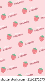 Patrones de fresa, fondo de fresa rosada.