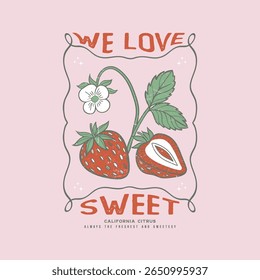 Strawberry Lovers Shirt, Retro T-Shirt, Trendy Tee, vintage t-shirt design, printing design, typography, and calligraphy, aesthetic Fruit vintage t-shirt design, fruit print artwork, women's t-shirt