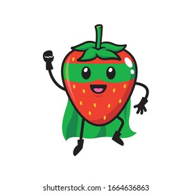 Erdbeermaskottchen-Vektorillustration