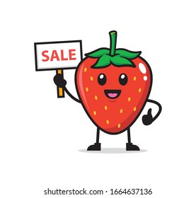 Vector de diseño de carácter de mascota de fresas