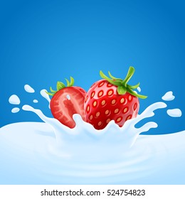 strawberry in the milk