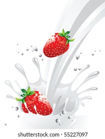 strawberry in milk