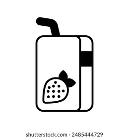 strawberry milk icon with white background vector stock illustration