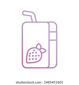 strawberry milk icon with white background vector stock illustration