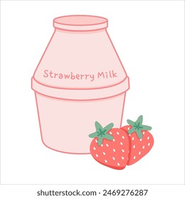 strawberry milk sweet cute illustrator