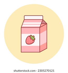 Strawberry milk vector design. Illustrations for prints, stickers, invitation cards, web design, blogs, social media, and more.