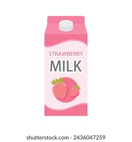 Strawberry milk vector illustration on white background. Strawberry milk is a delicious drink.