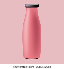 Frasco De Fresa De Fresa De Fondo Rosa