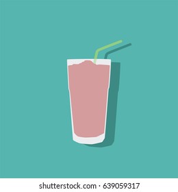 Strawberry milkshake icon, vector illustration design. Drinks collection.