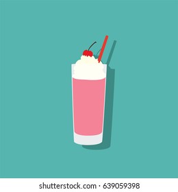 Strawberry milkshake icon, vector illustration design. Drinks collection.