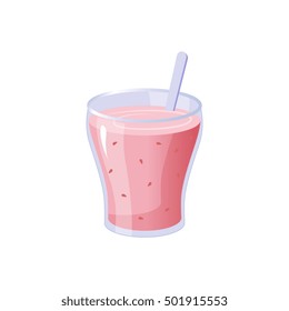 Strawberry Milkshake, Milk Based Product Isolated Icon