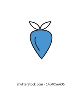 Strawberry minimal line icon vector