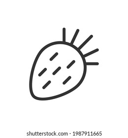 Erdbeere minimale Linie Symbol. Webhub-Symbol-Design. Erdbeerzeichen einzeln auf weißem Hintergrund. Premium-Line-Symbol.