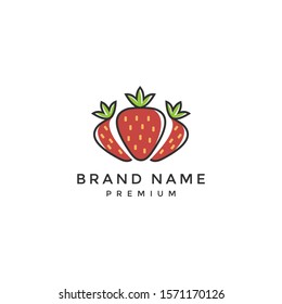 strawberry minimal simple logo vector icon template