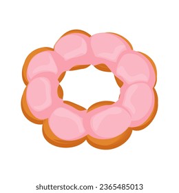 Strawberry Mochi Donut illustration logo