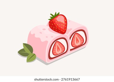 Strawberry Mochi Roll and