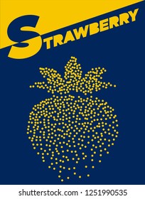 Strawberry modern halftone dot poster with bright colors
