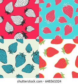 strawberry modern seamless pattern.