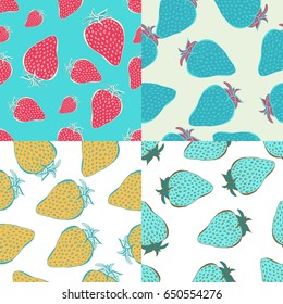 strawberry modern seamless pattern.