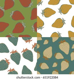 strawberry modern seamless pattern.