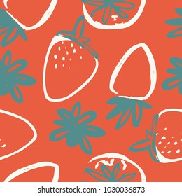 strawberry modern seamless pattern for your design.