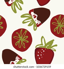 strawberry modern seamless pattern for your design.
