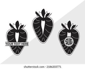 Strawberry Monogram SVG Printable Vector Illustration