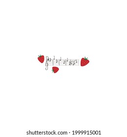 strawberry and music vector illustration