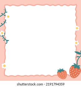 Strawberry Note paper and flower Pattern, Red seamless strawberry, Strawberry pink and white Background, Strawberry Wallpaper Love Cards Vector Stock Vector Illustration.