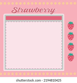 Strawberry Note paper Pattern, Red seamless strawberry, Strawberry pink Background, Strawberry Wallpaper Love Cards Vector Stock Vector Illustration.