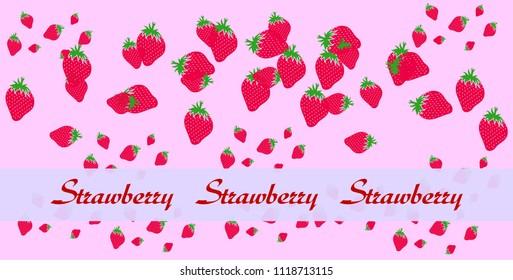 Strawberry on beautiful background vector illustration