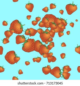 Strawberry on a blue background