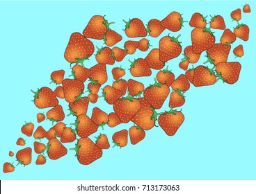 Strawberry on a blue background