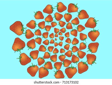 Strawberry on a blue background