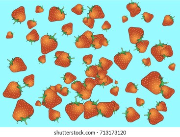 Strawberry on a blue background