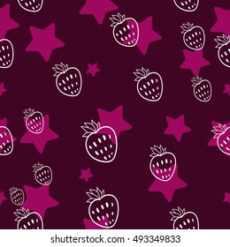 Strawberry on a dark background, packaging