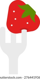 Strawberry on a Fork Illustration