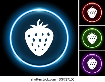 Strawberry on Glow Round Button