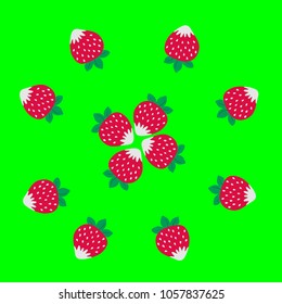 strawberry on a green background