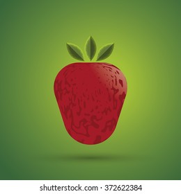 strawberry on a green background